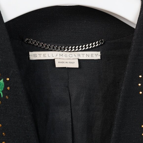 Stella McCartney Resort 2017 Black Wool Rhinestone Floral-Embroidered Blazer - Picture 9 of 13